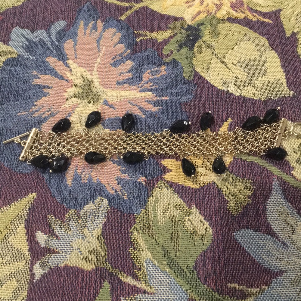 Gold and black toggle bracelet